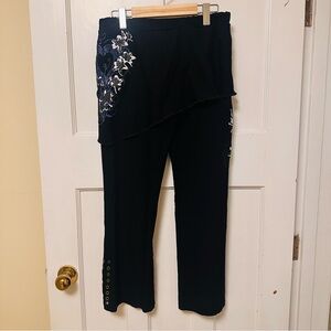 ⭐️ Unique XL elastic waist detailed pants with faux skirt